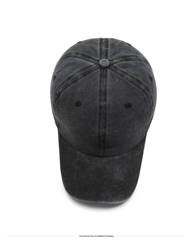 Chapéu Feminino Primavera e Verão Estilo Coreano Antigo Retro Canto Curvo Língua de Pato Chapéu Placa de Luz Cor Sólida Boné de Beisebol Casal Lavagem a Água Ca_voghion.com