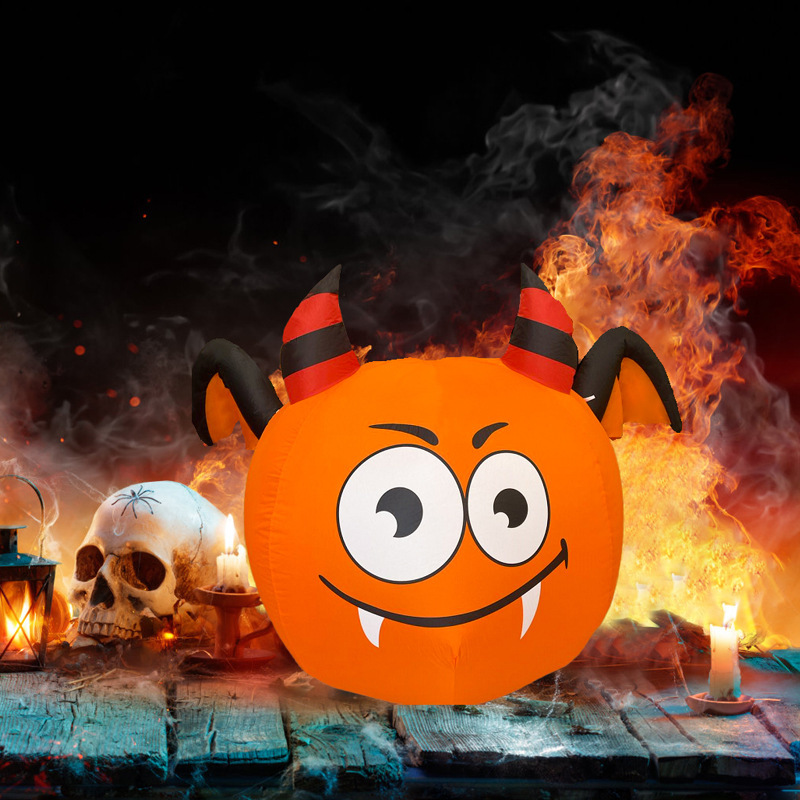 万圣节气模1.2米蝙蝠南瓜充气气模 户外发光庭院充气模型庭院摆件