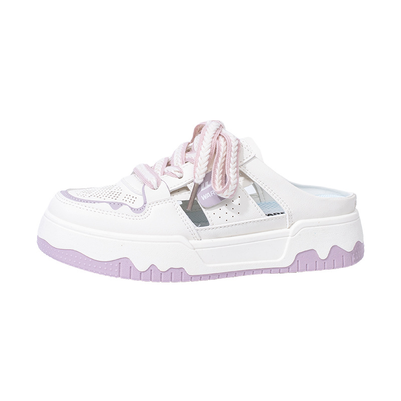 Sandalias de tacón cerrado para mujer, para verano y exteriores, modelo nuevo 2026, zapatos de malla, calzado transpirable sin talón de suela gruesa, venta al por mayor.