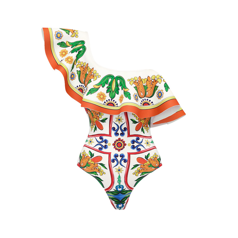 168g Weight Sleeveless Sleeve Length Nylon, Polyester Fabric Type Regular Top Length One-Piece Swimsuit Tops Type Swimming Occasion Strap, Oblique collar, Collarless Neckline Skinny Fit Type Flower Pattern Women's Gender Sexy, Skinny, Solid Color Style Women's Sexy Skinny Solid Color Flower One Piece Swimwear 7