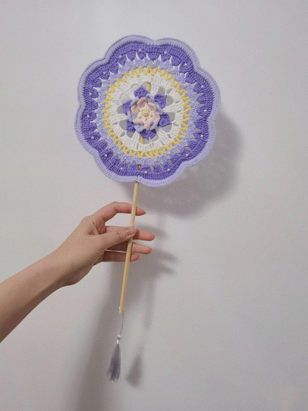 かぎ針編み毛糸古風団扇diy材料バッグ手作り中国風敦煌団扇プレゼント|undefined