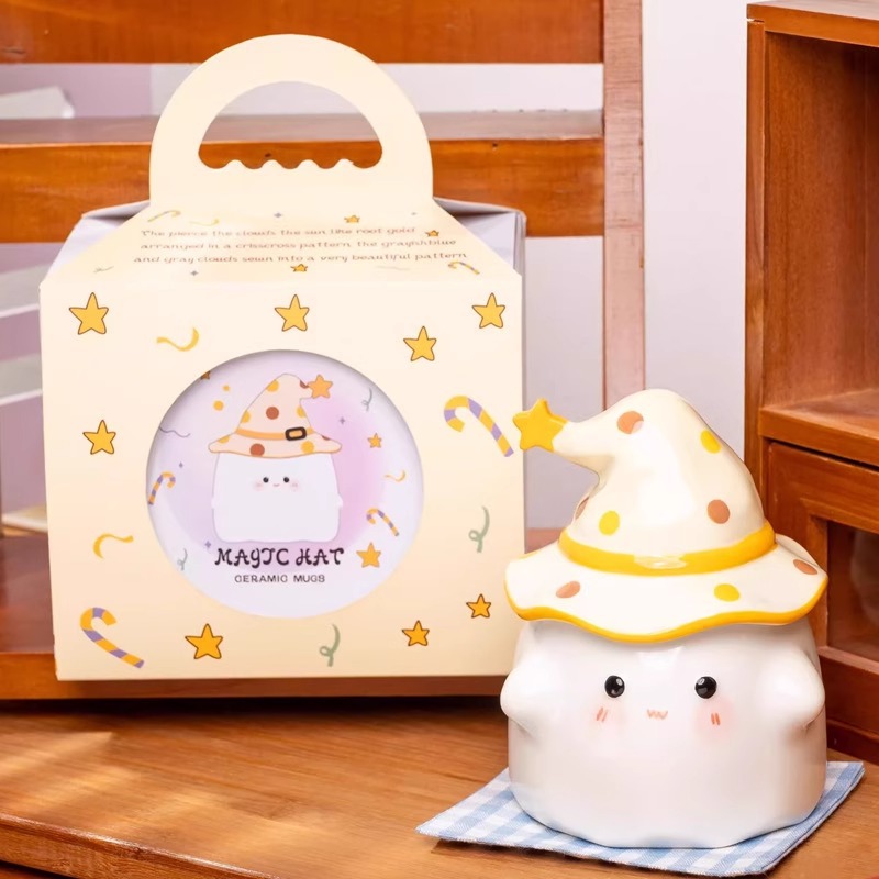 Regalos de cumpleaños fantasma extraños tazas de cerámica con tapa para regalar a la novia de graduación taza de regalo