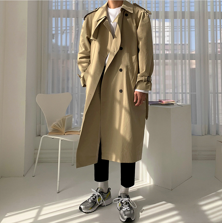 Mens Spring Cloak New Loose Double-breasted Coat Japanese Style