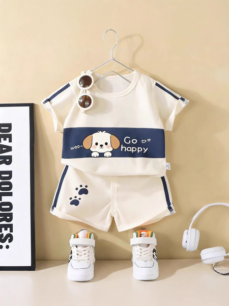 Summer cotton set with a round collar