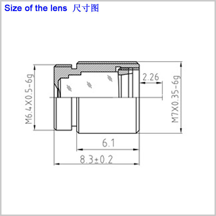 3.8MM 초점 거리 M7 * 0.35 작은 렌즈 금속 모든 유리 광각 컬러 CCD CMOS 식별