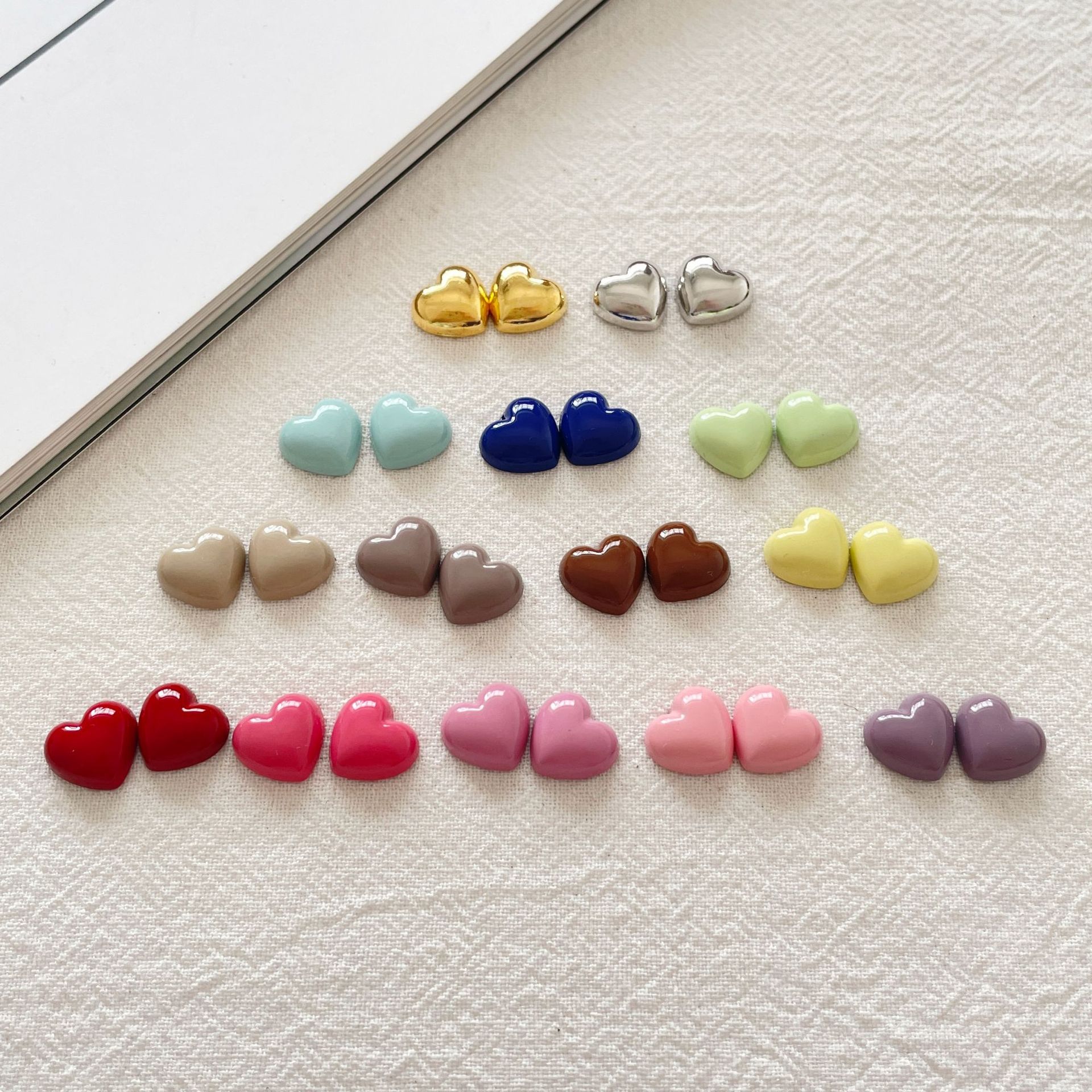 Color Macaron Love Alloy Patch DIY Hair Card Hair Accessories Mobile Phone Case Small Objects Dopamine Accessories