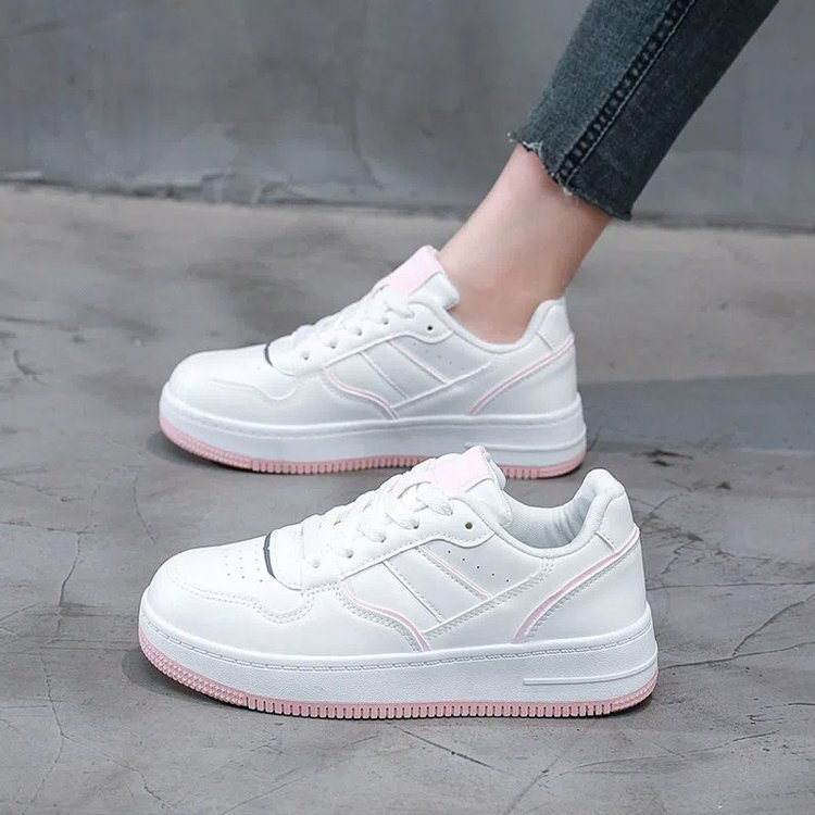 solid color winter fashionable white sneakers platform for students
