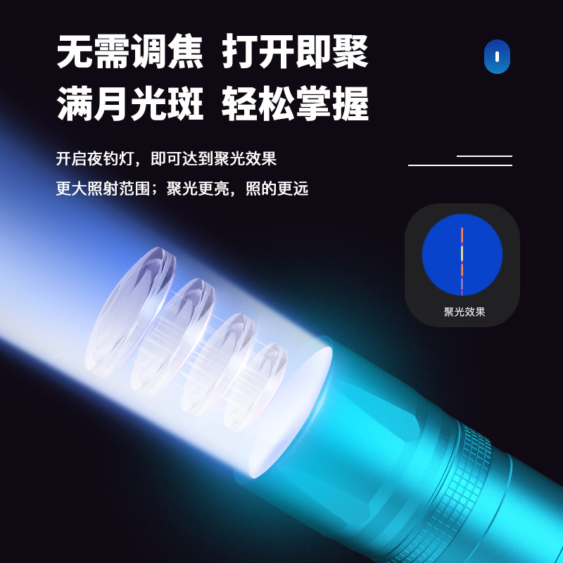 Jiadongni Brand Laser Night Fishing Light for Fishing, High Power Wild Fishing Blue and Purple Lights, 2023 New Model Night Light Cannon