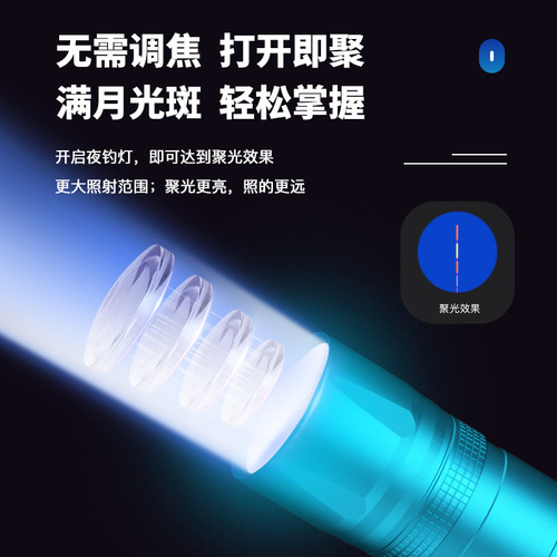 Jiadongni Brand Laser Night Fishing Light for Fishing, High Power Wild Fishing Blue and Purple Lights,  New Model Night Light Cannon
