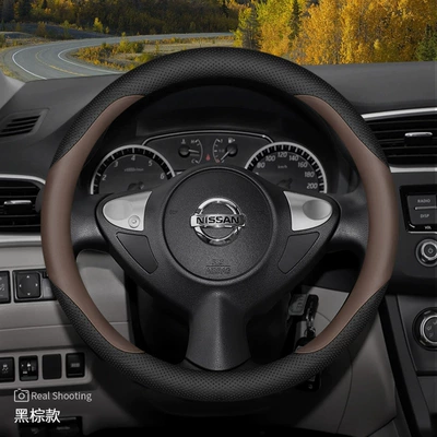 Steering wheel cover – Cover - round-black-brown-other
