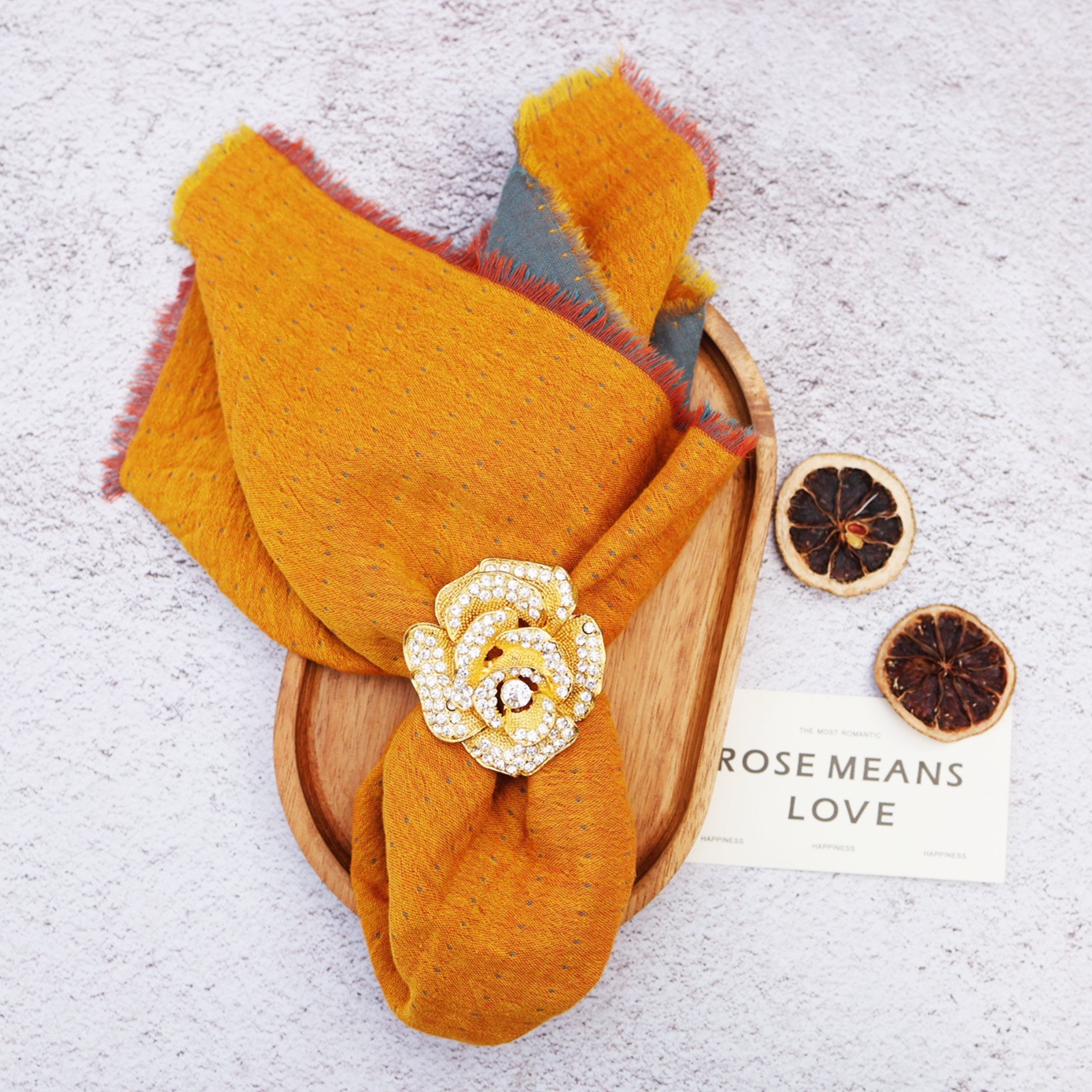 Servillas de seda de doble capa de algodón AB Jacquard tela de mesa bohemia decoración hotel toalla de té tela de clip