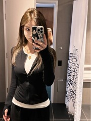 【260グラム人綿モーデール】衝突色は偽の長袖tシャツの女性の修身の中にシャツの上着を合わせます。