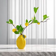 セラミック花瓶レモン北欧創意清新生け花家庭装飾品食卓置物シンプル高級ins風