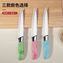 工厂批发水果刀厨房刀户外刀多用家用刀流纹彩色柄小刀高级水果刀