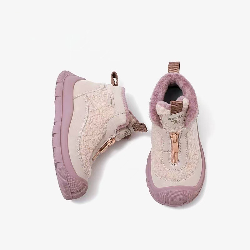 2026 Winter New Children's Cotton Shoes with Extra Fleece, Girls' Furry Shoes, Baby Girls' Cotton Shoes, Snow Boots 2026 Winter New Children's Cotton Shoes with Extra Fleece, Girls' Furry Shoes, Baby Girls' Cotton Shoes, Snow Boots