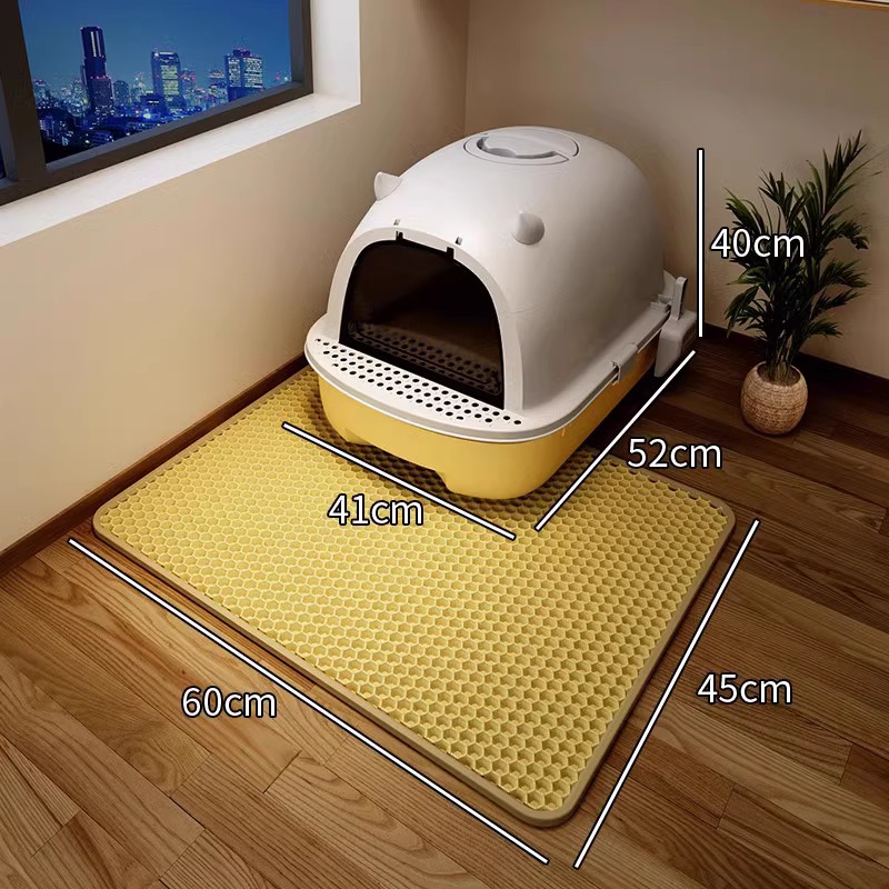 노란색 + 고양이 모래 매트 [모래 방지]