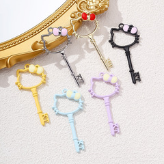 新品kt猫マカロン系キーアクセサリーDIYイヤリングストラップネックレスペンダント猫アクセサリー素材