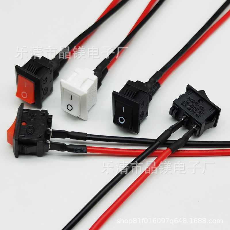 Kcd11 Wired Boat Switch 10*15mm Wired Rocker Switch Small Appliance Desk Lamp Wiring Mini Switch