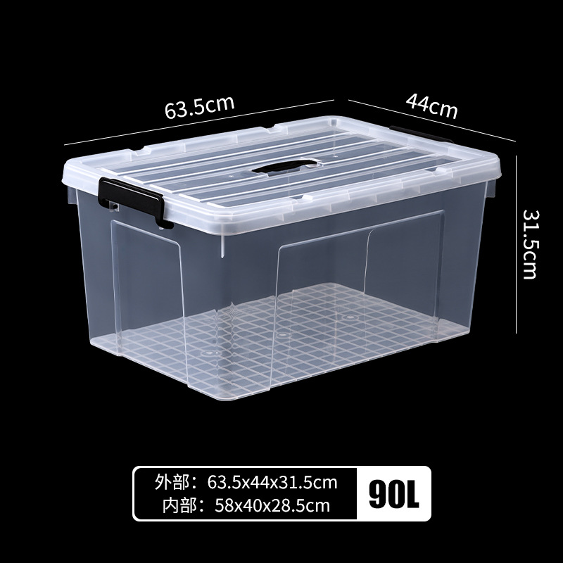 Caja de almacenamiento de plástico Caja de almacenamiento de edredón Caja de almacenamiento de juguetes Caja de almacenamiento de acabado de ropa gruesa transparente portátil al por mayor