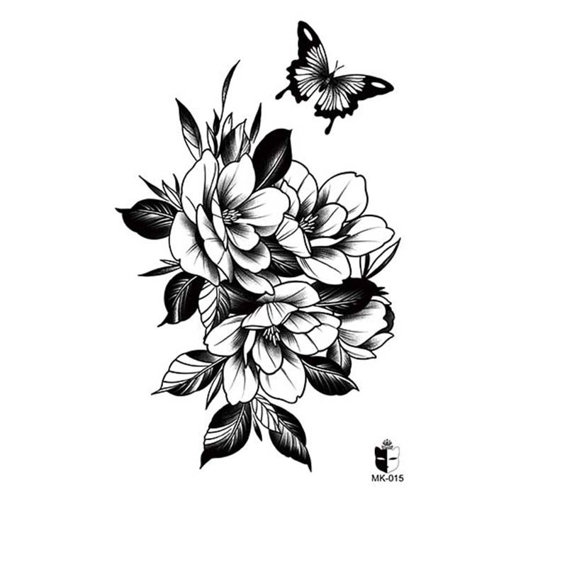 Animal blanco y negro desechable pegatinas de tatuaje belleza pegatinas de tatuaje moda estética patrón de personalidad dama pegatinas de tatuaje