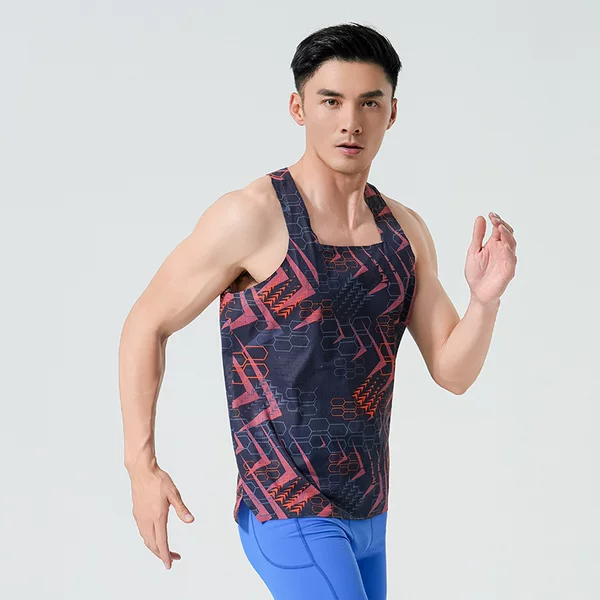 New Running Vest for Men, Summer Wind Tunnel Mesh Ultra-Light Breathable T-Shirt, Professional Marathon Sports Racing Top