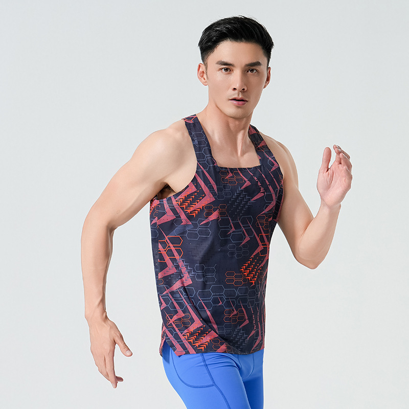 New Running Vest for Men, Summer Wind Tunnel Mesh Ultra-Light Breathable T-Shirt, Professional Marathon Sports Racing Top