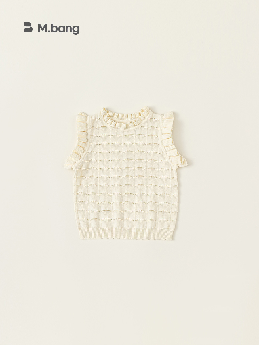 Yoobao ropa infantil chaleco de niñas verano delgado versátil niño encaje francés sin mangas chaqueta de punto XY42113