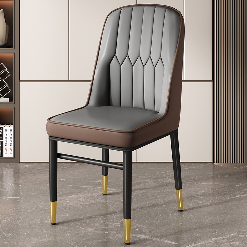 라이트 그레이 + 커피 블랙 골드 다리 [엄선된 가죽 안정 프레임]