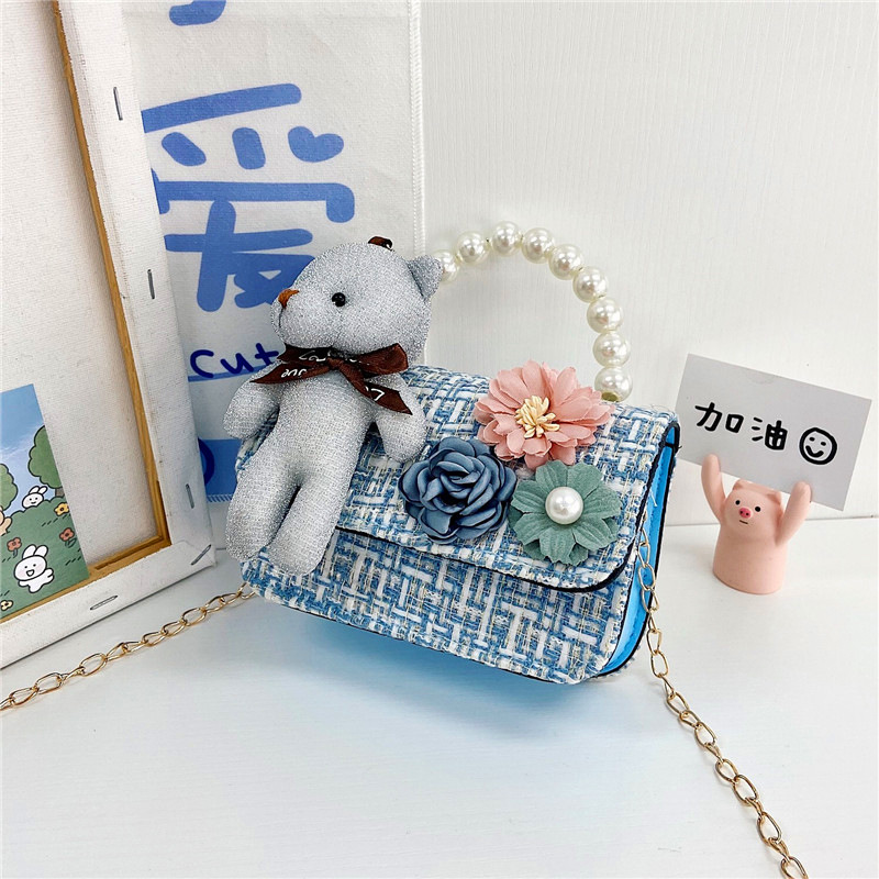 Bolso para niños 2021 nueva niña linda bolsa de mensajero moda princesa perla bolso cadena bolsa de hombro