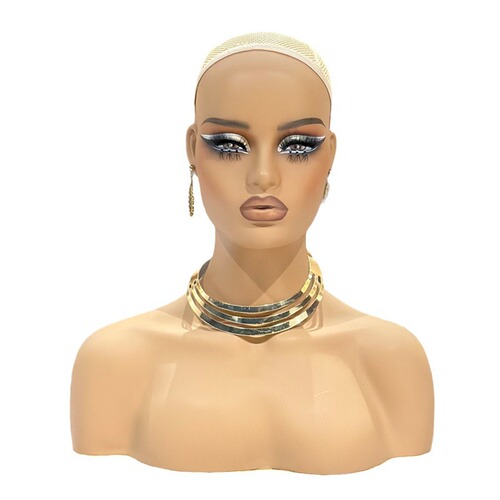 Dropshipping Factory Supply: European and American Style PVC Mannequin Head with Half-Body Wig Model