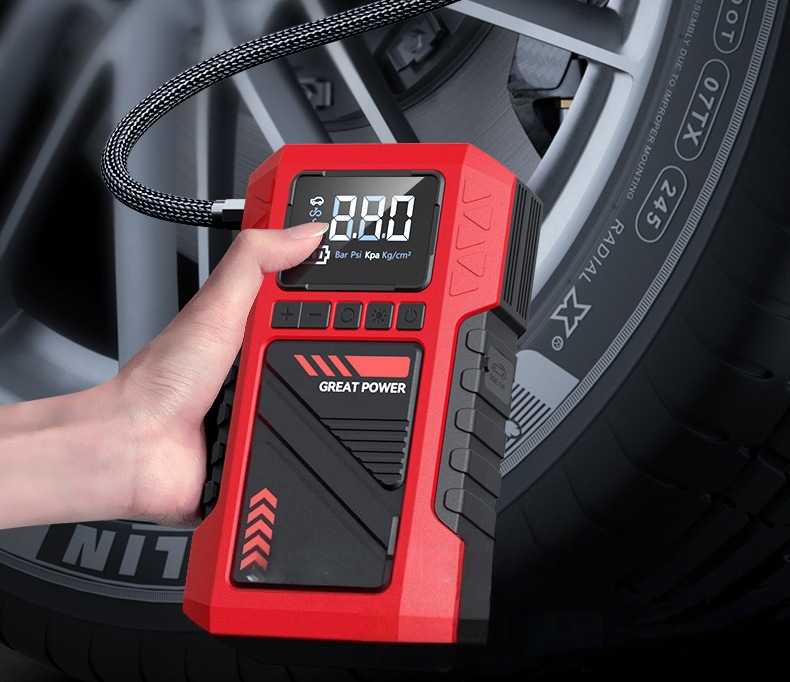 New Cross-Border Model of Vehicle-Mounted Emergency Power Supply All-In-One Device with Lithium Battery Jump Starter and Powerful Air Pump
