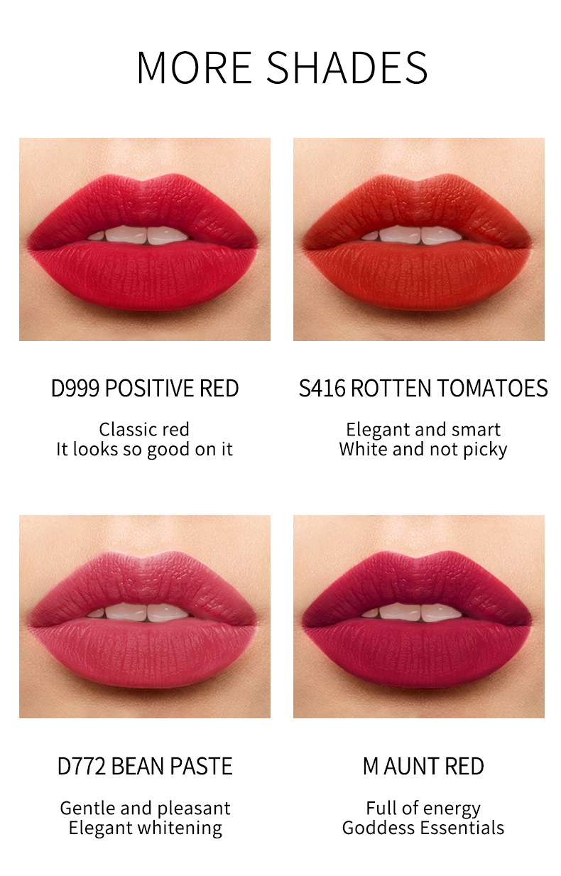 VIBELY China Red Non-Stick Cup Rim Red Gift Box Set of 10 matte matte non-fading Bright Red lipsticks undefined