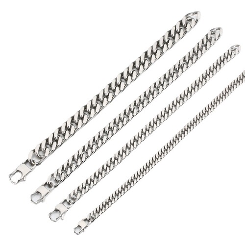  Creative New Metal Bracelet, Fashion Multi-Color Polished Double-Weave Four-Sided Sanding Day-Shaped Clasp Titanium Steel Chain