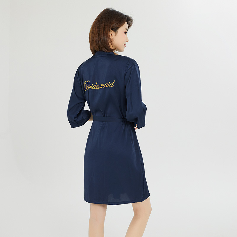 Ropa de novia, túnica de mañana, túnica de noche, maquillaje de bodas, dama de honor, kimono de boda, seda, túnica de baño de satén