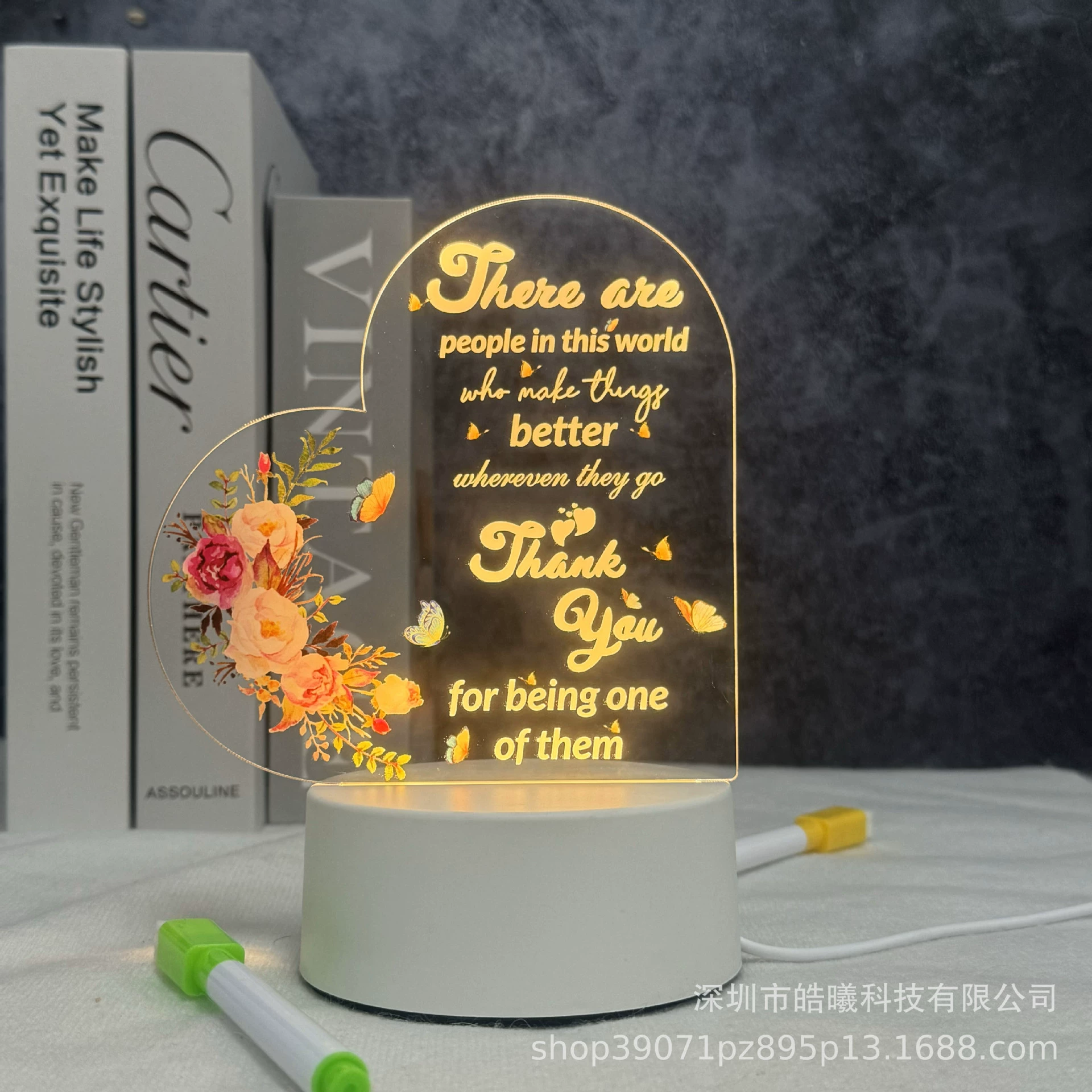 3D LED ночник из акриловой панели — персонализированная лампа ко Дню матери, варианты USB/батарея/основание