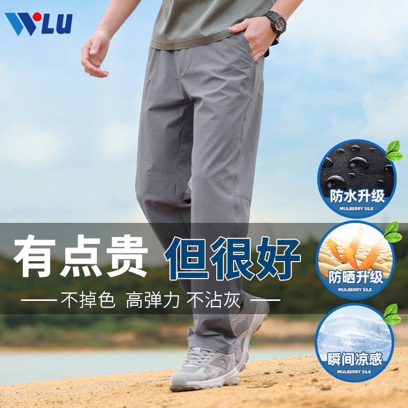 Cargo Men's Pants Summer Thin Quick-Dry Sports Pants 2024 Outdoor Cool Straight Casual Long Pants Loose Men's Pants