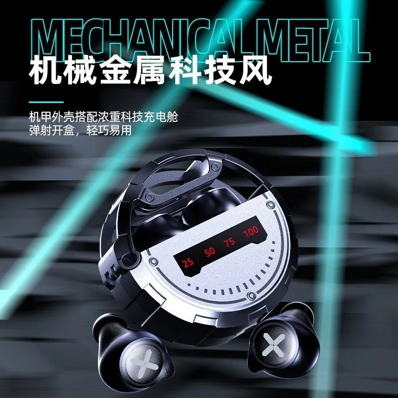 Transfronterizo nuevo JX60 auricular Bluetooth inalámbrico binaural Real Radio Gaming metal auricular Bluetooth baja latencia