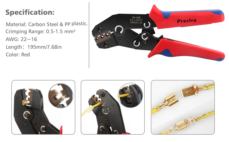 Crimpzange Flachsteckhülsen Set