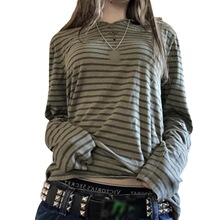 P 48367 Striped Loose T-shirt Top �l�y����T�� �W���羳