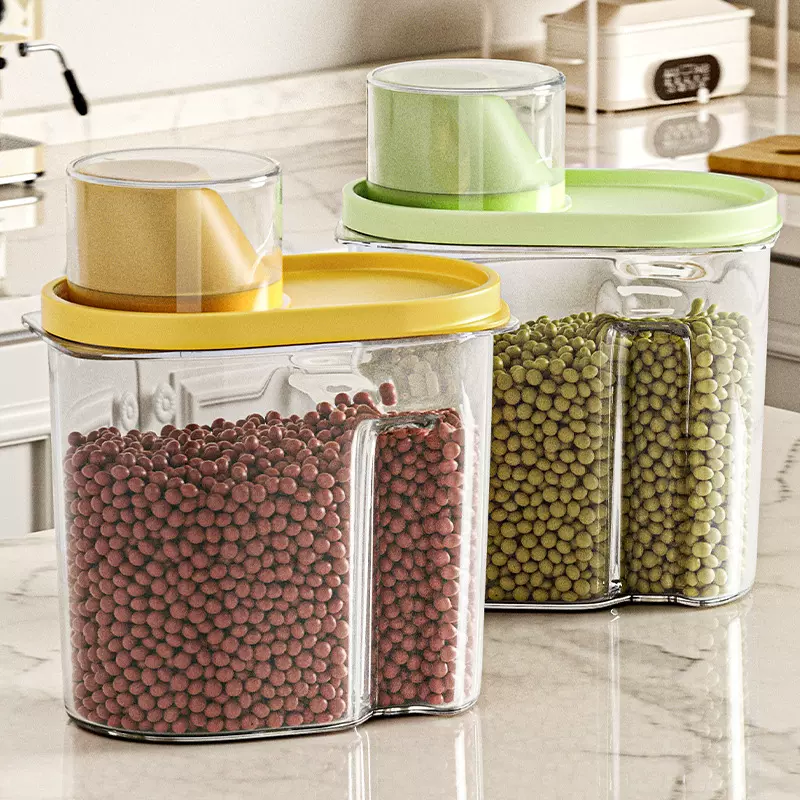 家用透明五谷杂粮储物罐厨房食品干货收纳盒塑料密封罐防水杂粮罐