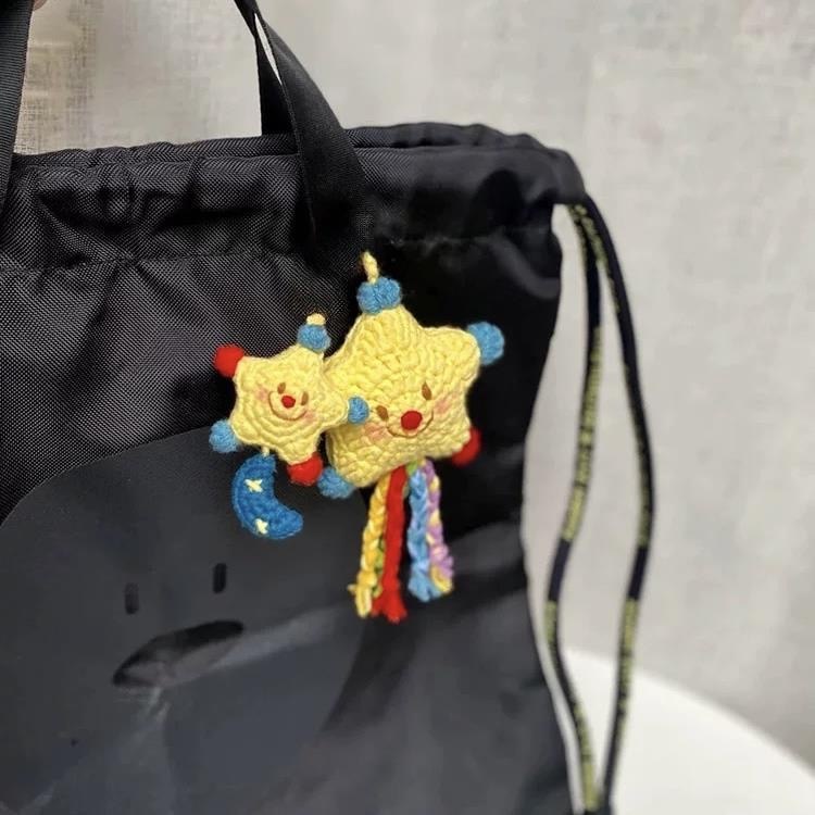 毛线手工编织diy材料包钩织礼物送闺蜜情侣款幸运星包挂件钥匙扣|undefined