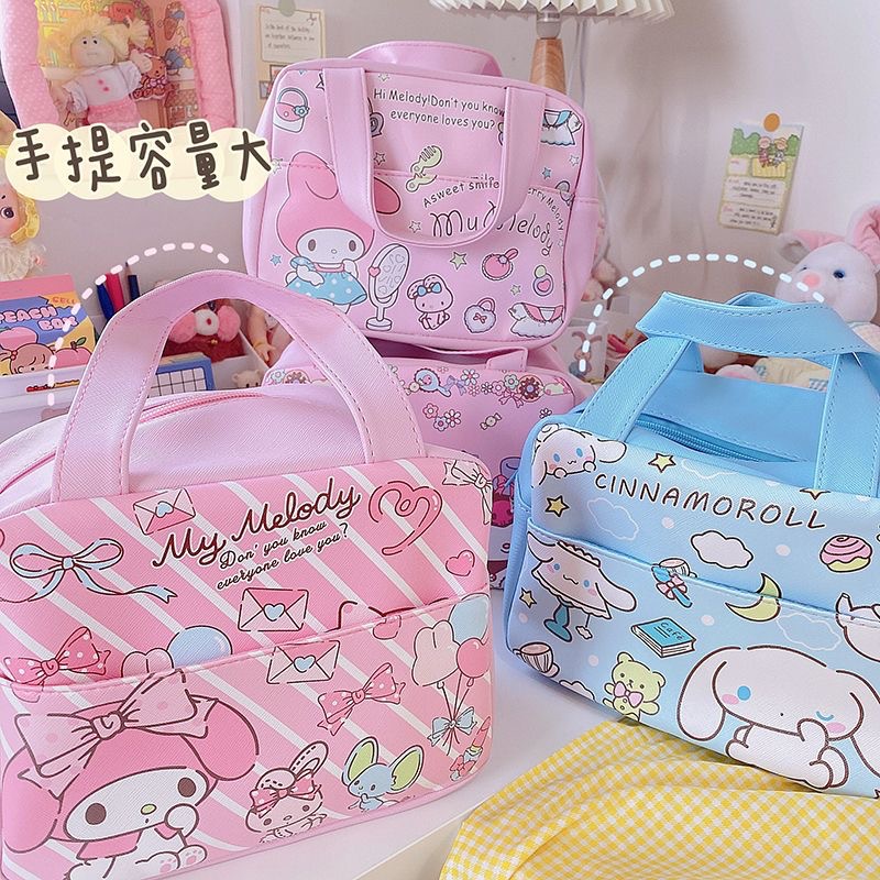 Cartoon japonés Kulomi lindo aislamiento bolsa de almuerzo conveniente plegable de cuero PU aluminio bolsa de almuerzo portátil