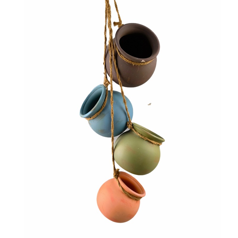 Mini zak cuerda de cáñamo, maceta carnosa, maceta colgante de flores de cerámica, colgante de pared, personalidad creativa, decoración de flores de gres