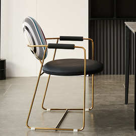 轻奢餐椅家用设计师网红ins酒店后现代简约咖啡厅梳妆不锈钢椅子