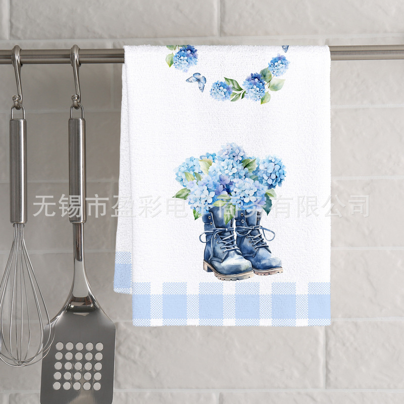 TEMU-JIT Professional 2-piece Printed Kitchen Dish Towel Bathroom Towel Holiday Decorative Hand Towel