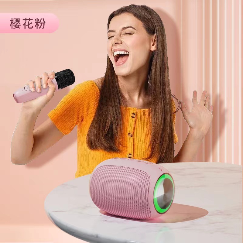 新型ブルートゥースオーディオ無線家庭用k歌低音マイク付き一体屋外携帯歌スピーカー卸売り|undefined