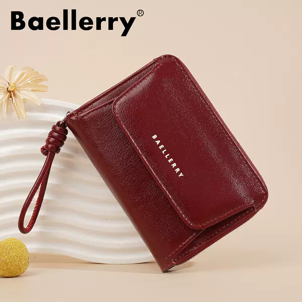 New Style Oil Wax Leather Handbag Women's Wallet Short Style Japanese Ins-Style Coin Purse Wallet Money Clip Wallet