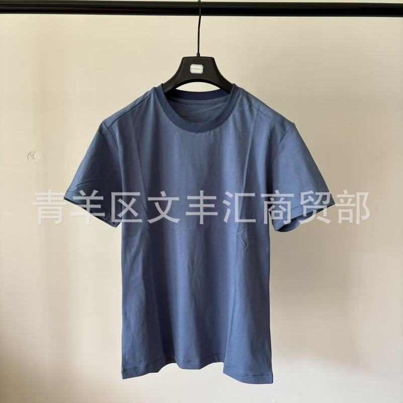 新作刺繍tシャツ夏男カジュアル純色ゆるい純綿丸襟半袖青年潮男服|undefined