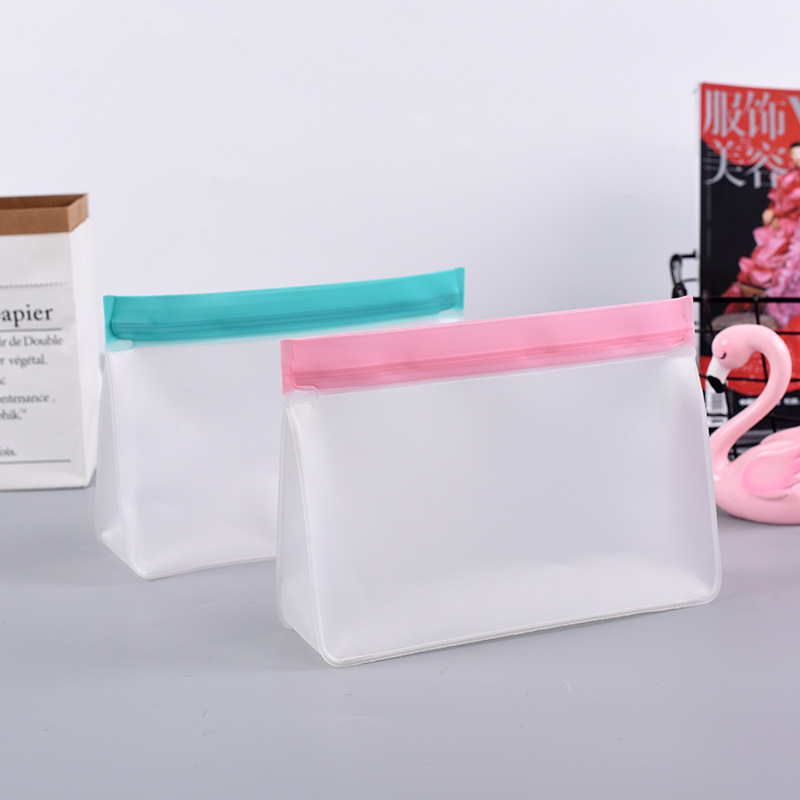 透明磨砂食品保鲜袋 时尚潮流EVA拉链袋 立体收纳袋定制