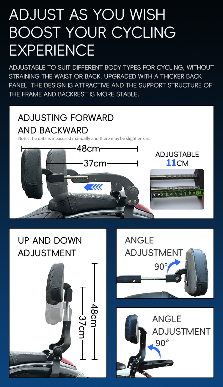 Motorcycle folding backrest for Graystone 250CVT, Flash 250V/300, and Wuxi CU625; foldable rack modification parts